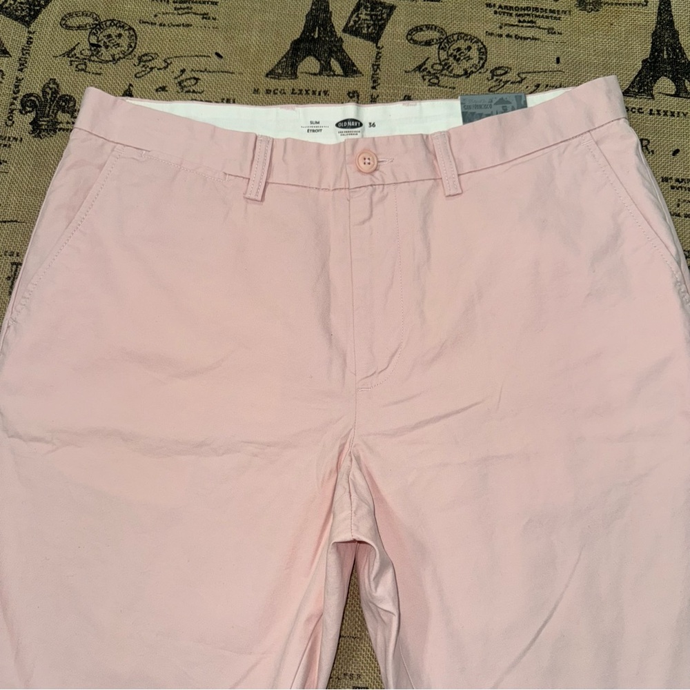 Old Navy NWT! Men's Slim Etroit Pink Core Slim Blush Hue Short Size 36 - Picture 4 of 13